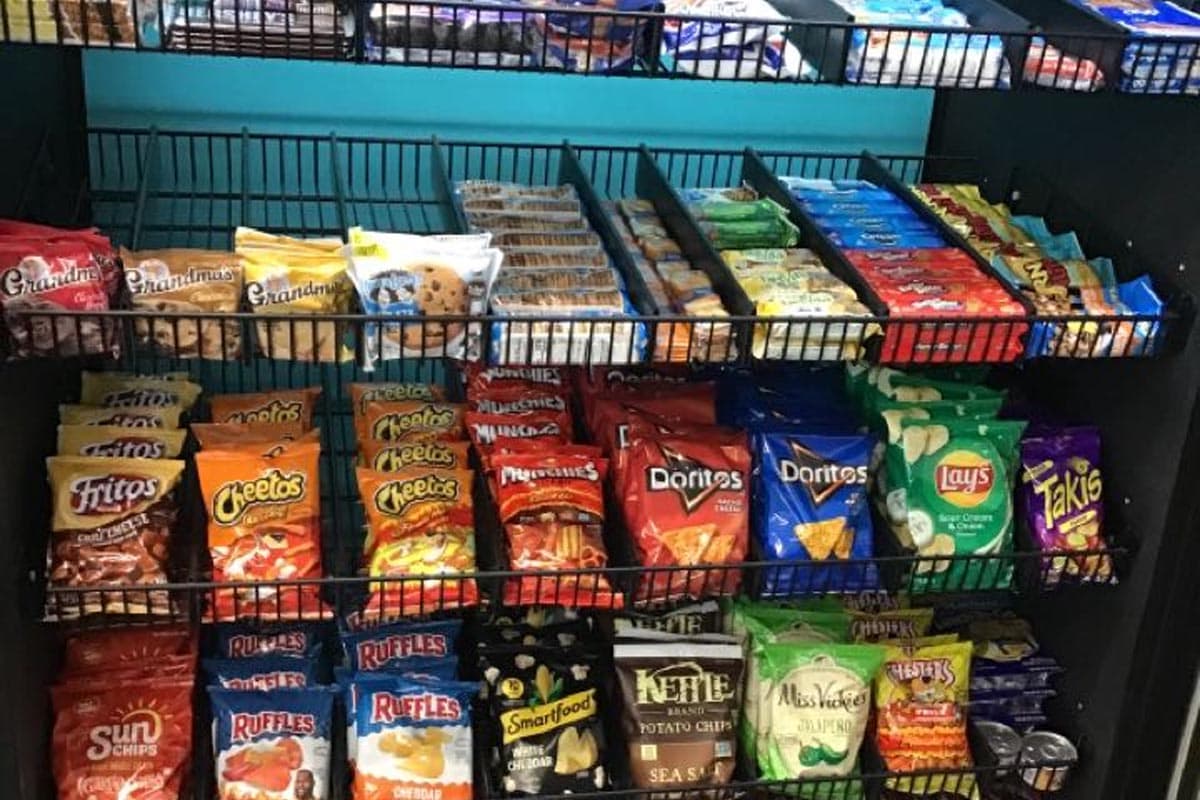 Shelf with delicious chips